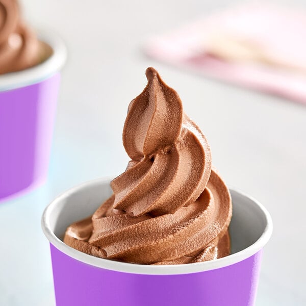 Frostline Chocolate Soft Serve Ice Cream Mix 6 lb. - 6/Case
