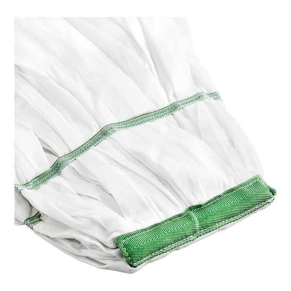 A white cloth with green straps.