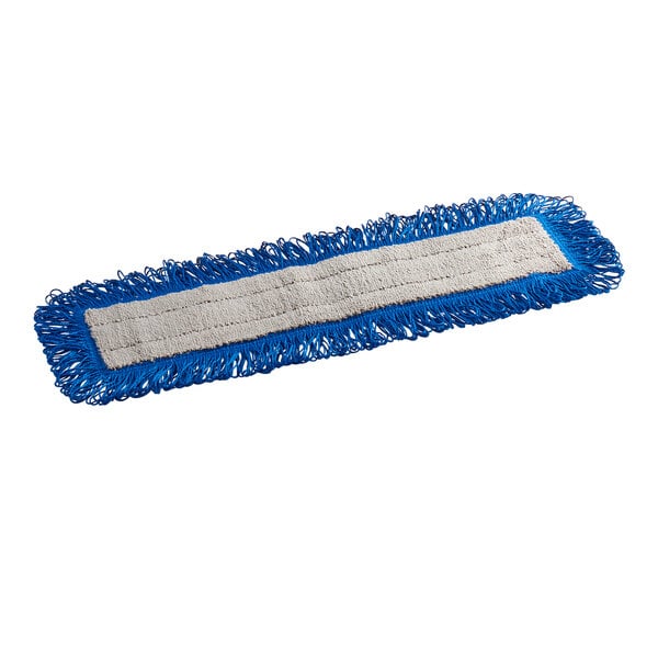 A Lavex 24" microfiber dust mop pad with blue fringes.