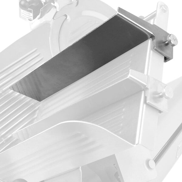 A metal Globe S-Series high food fence on a metal tray.