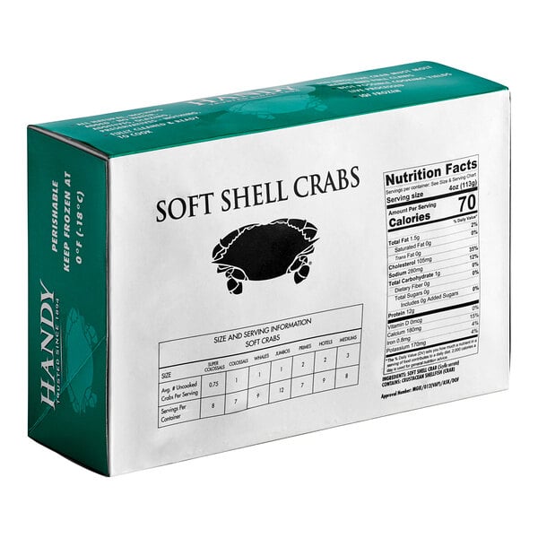 A white box of Handy Jumbo Soft Shell Crabs.
