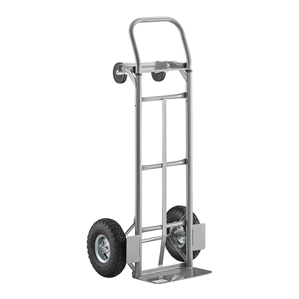 A Lavex 2-in-1 convertible hand truck with wheels.