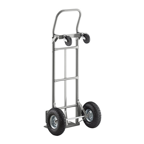 A Lavex hand truck with 10" pneumatic wheels.