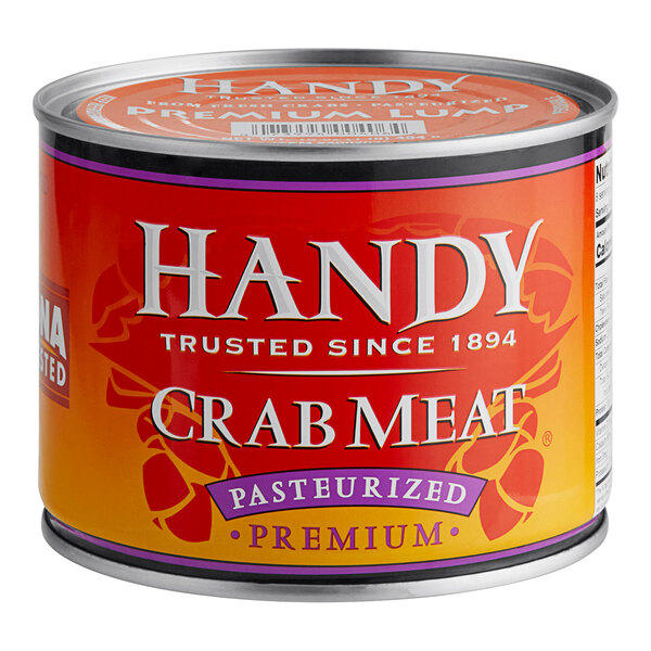 A case of 6 Handy cans of premium lump crab meat.