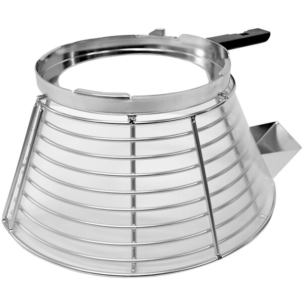 A polycarbonate shield insert for a Globe mixer with a handle.