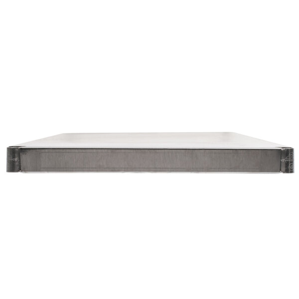 A white rectangular stainless steel shelf.