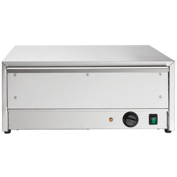 An Avantco stainless steel hot dog bun warmer kit on a counter.