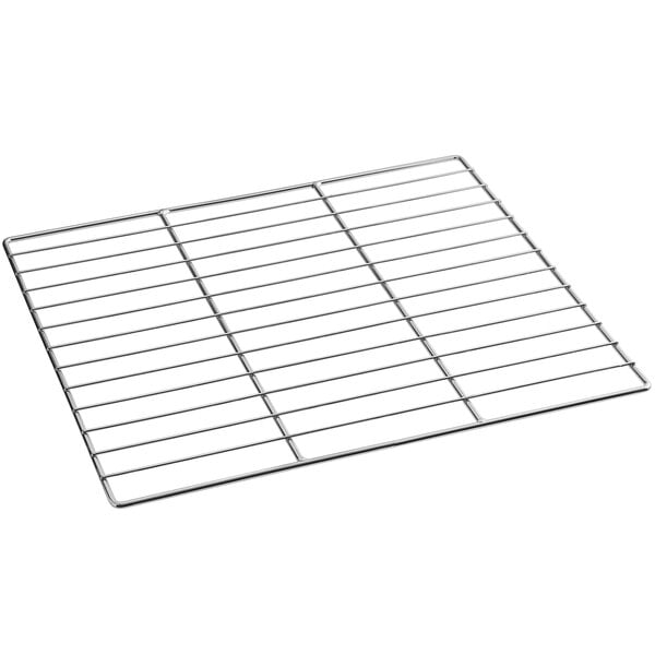 A wire rack with a metal grid for a Cooking Performance Group cook and hold oven.