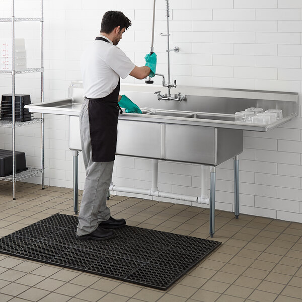 mDesign Adjustable Plastic Kitchen Sink Protector Mat, Large, 2