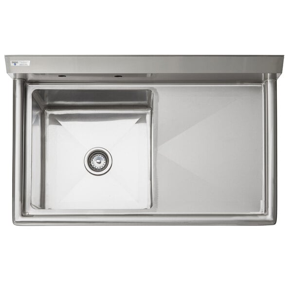 A Steelton stainless steel sink with a right drainboard.