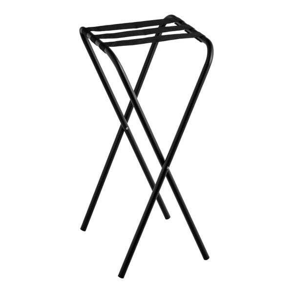 Lancaster Table & Seating 20" x 16 1/2" x 36" Folding Tray Stand Black Metal