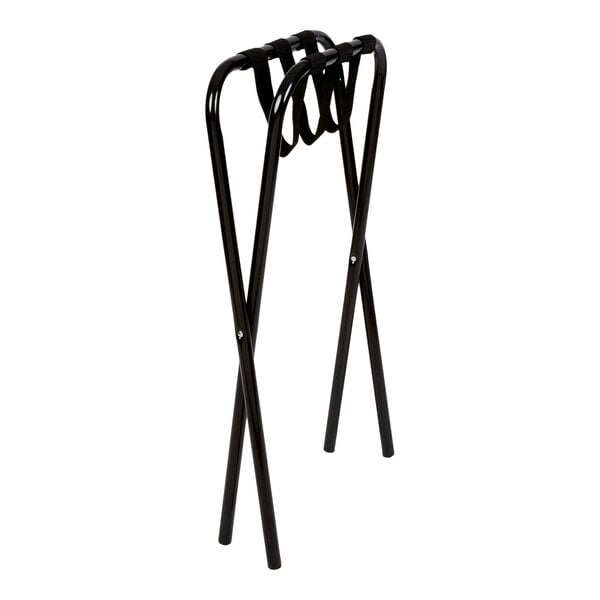 Lancaster Table & Seating 20" x 16 1/2" x 36" Folding Tray Stand Black Metal