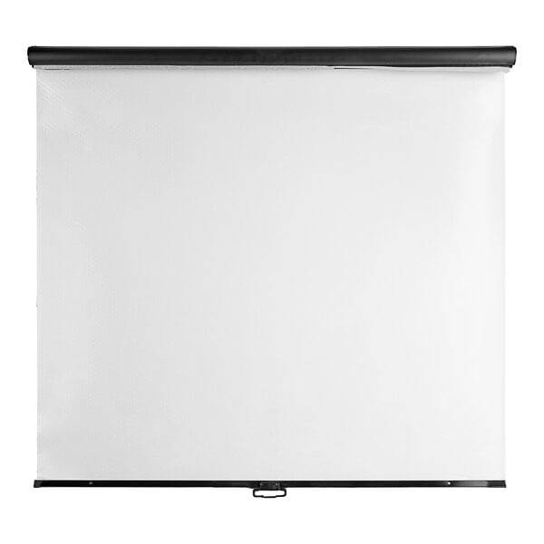 A white screen with black trim.