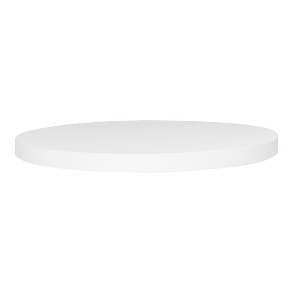 A white round BFM Seating tabletop.