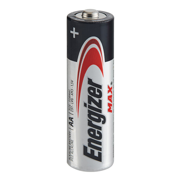 A close up of a 4-pack of Energizer MAX AA Alkaline Batteries.