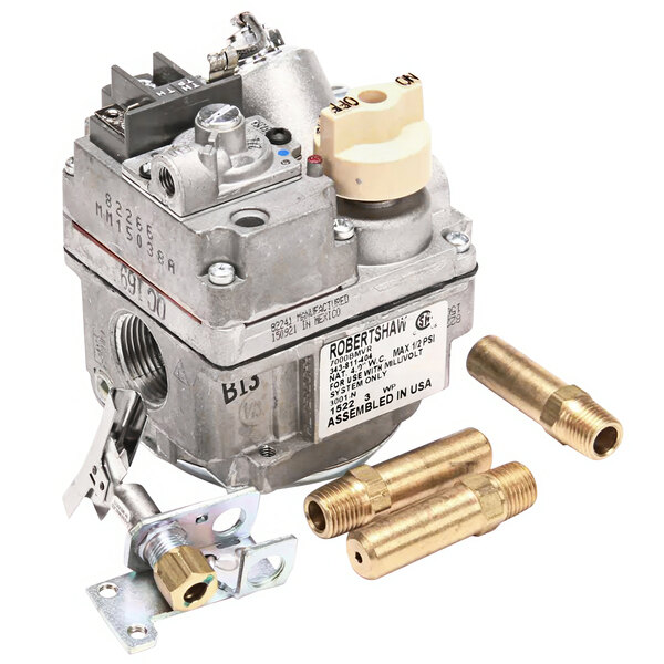 A metal APW Wyott conversion kit with brass fittings.