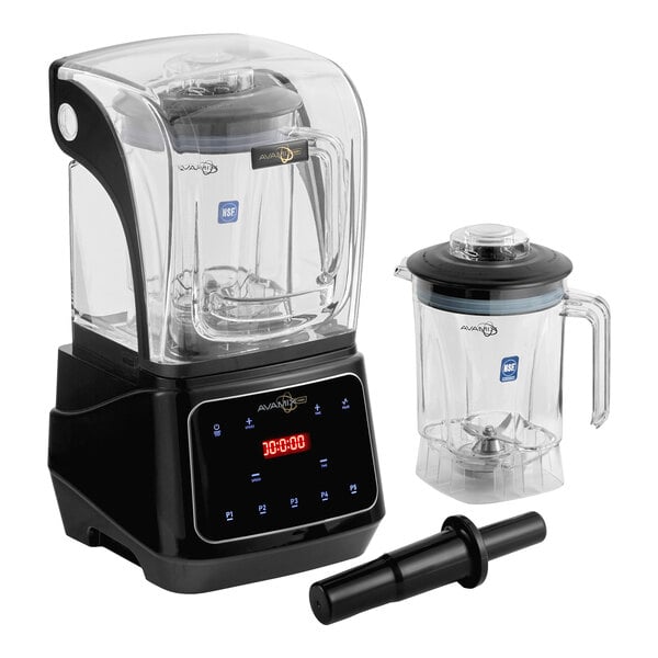AvaMix Apex HBX10002J 48 oz. 3 1/2 hp Programmable Commercial Blender with Touchpad, Sound Enclosure, and 2 Jars - 120V