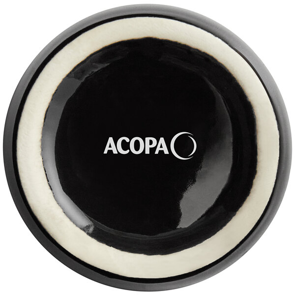 A black Acopa stoneware ramekin with a smooth finish.