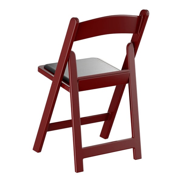 Lancaster Table & Seating Mahogany Resin Folding Chair with Vinyl Seat