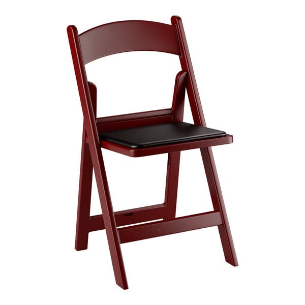 Lancaster Table & Seating Mahogany Resin Folding Chair with Vinyl Seat