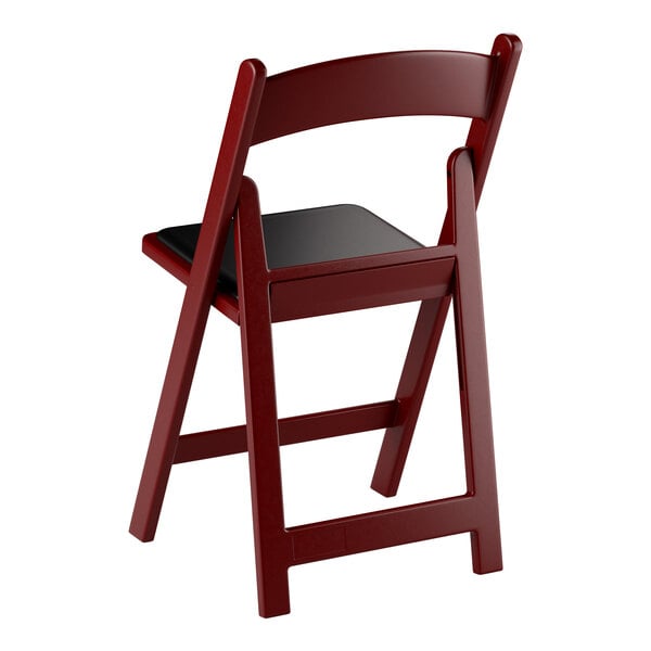 Lancaster Table & Seating Mahogany Resin Folding Chair with Vinyl Seat