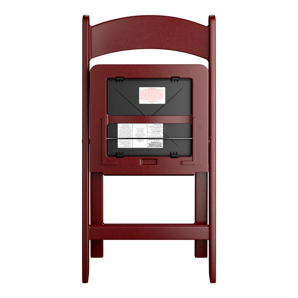 Lancaster Table & Seating Mahogany Resin Folding Chair with Vinyl Seat