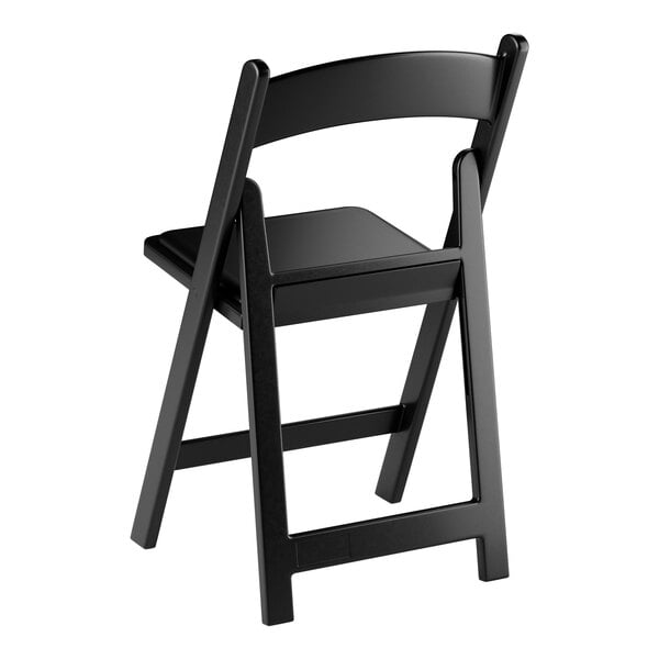 Lancaster Table & Seating Black Resin Folding Chair with Vinyl Seat