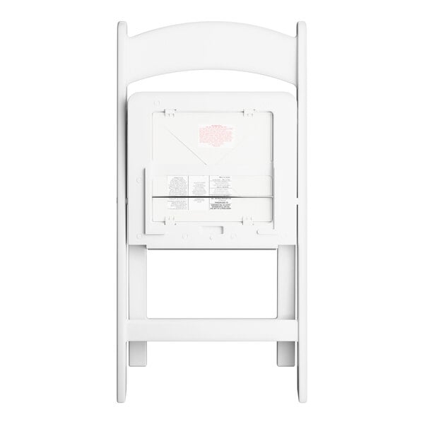 Lancaster Table & Seating White Resin Folding Chair with Vinyl Seat