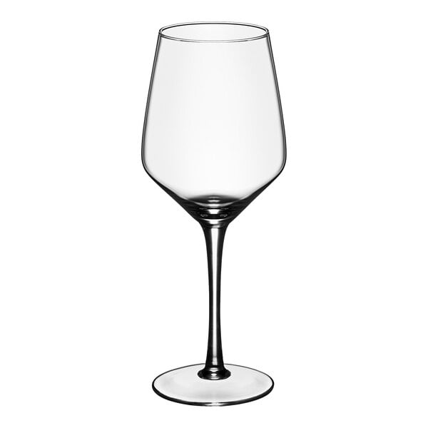 An Acopa Silhouette wine glass with a stem.