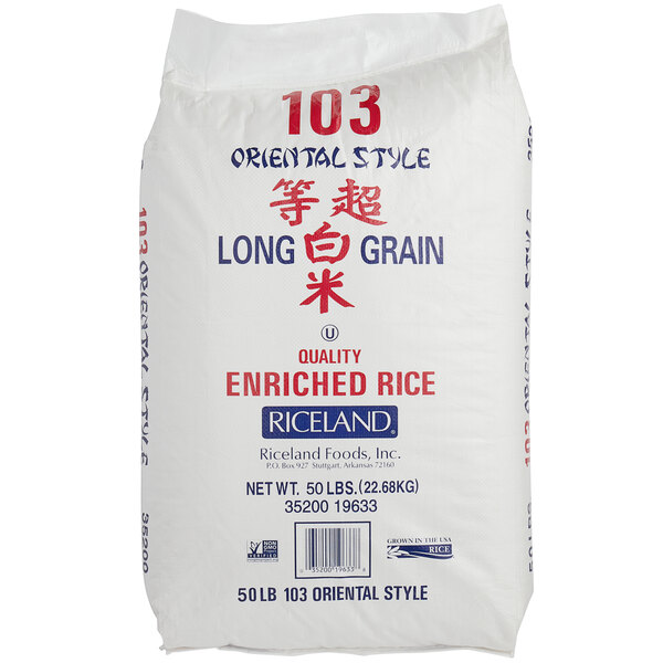 Riceland Long Grain White Rice (Oriental Style) 50 lb. Bag