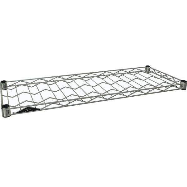 A Metro wine cradle shelf with black metal.