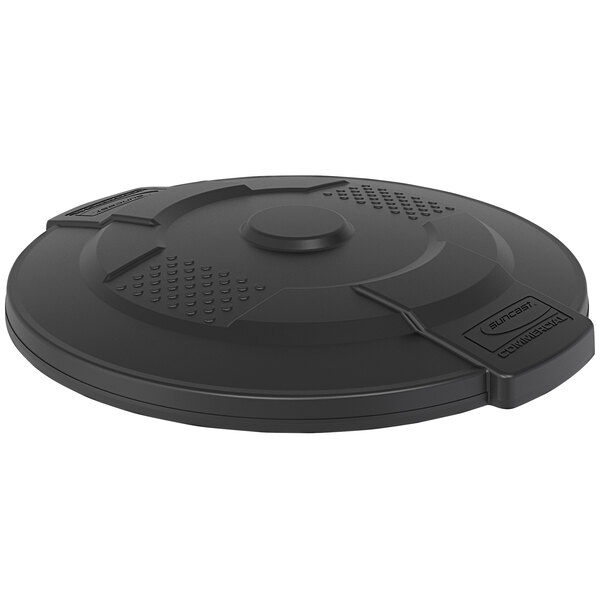 a black circular object with a round lid