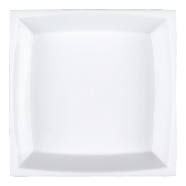 A small white square dish.