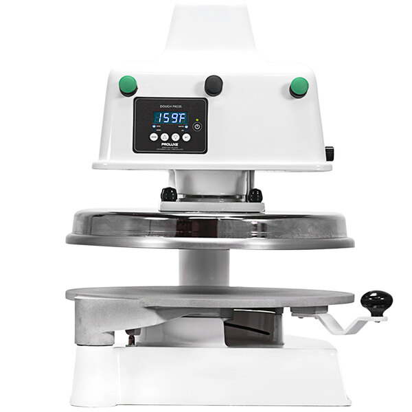 A white machine with a digital display.