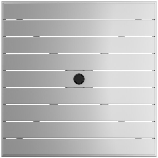 a white square object with a black circle