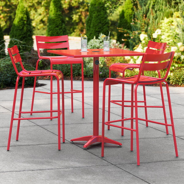 a table and chairs on a patio