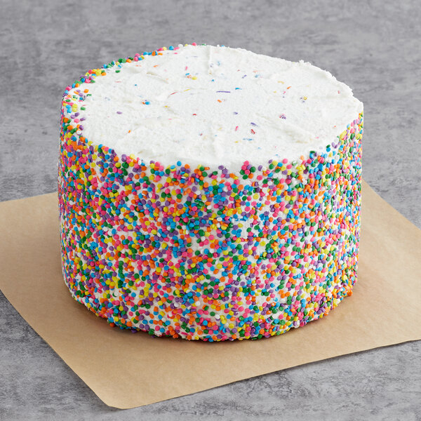 A Rich's birthday cake with sprinkles on top.
