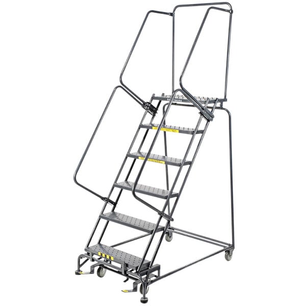 a ladder with metal bars