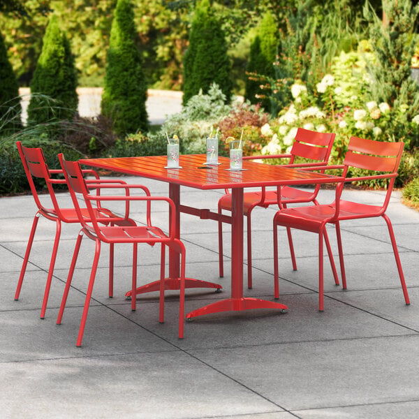 Powder coated outdoor dining table sale