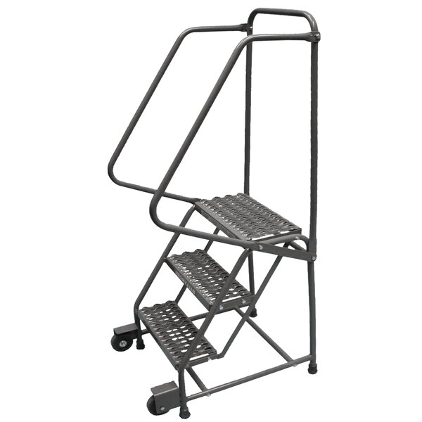 Ballymore H218TR Tilt & Roll 2-Step Gray Steel Rolling Safety Ladder ...