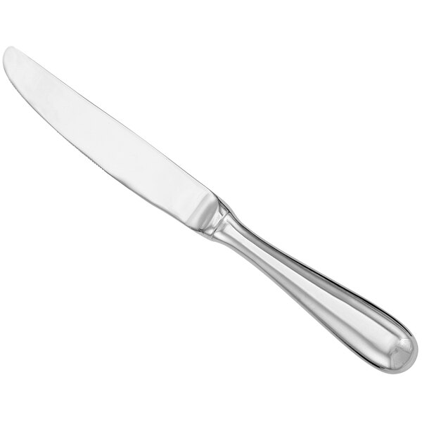 a silver knife on a white background