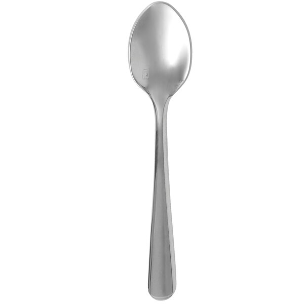 A Walco stainless steel demitasse spoon with a silver handle.