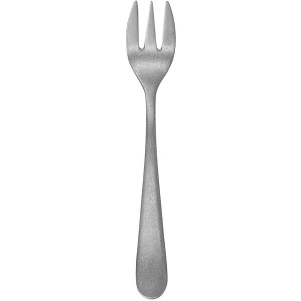 A silver fork with a fieldstone finish on the handle.