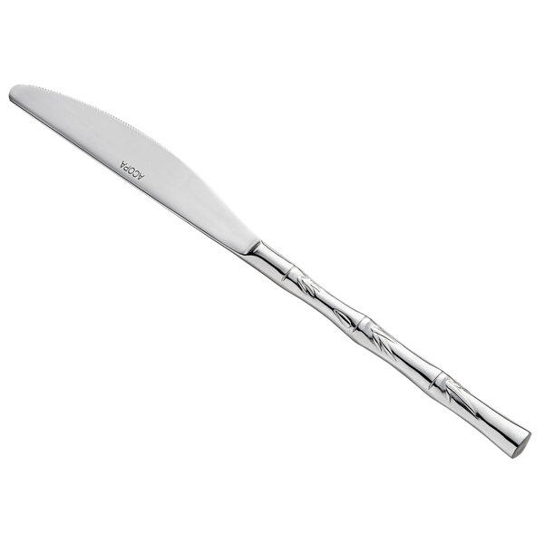 An Acopa stainless steel dinner knife with a handle.