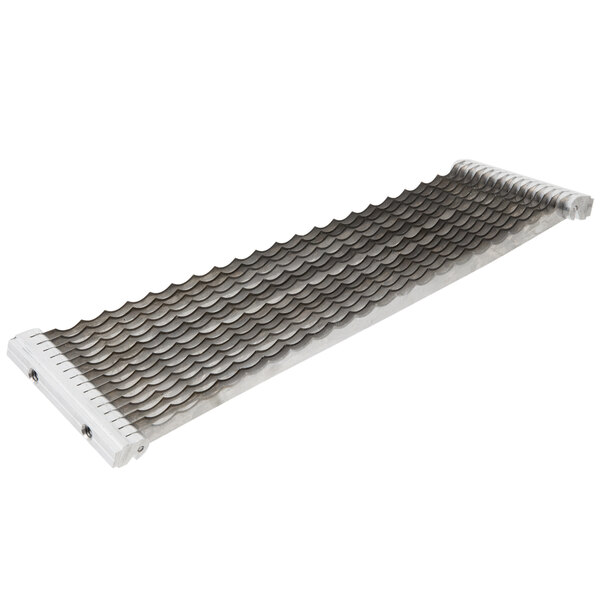 A metal blade assembly with scalloped edges.