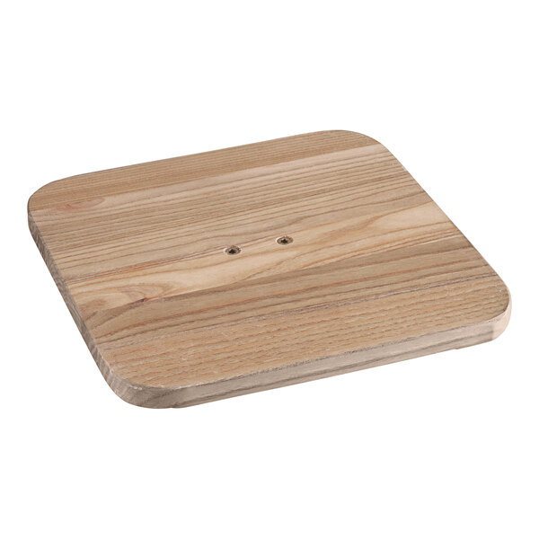 A wood square object with holes.