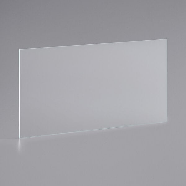 a clear rectangular object on a gray background