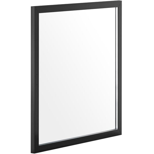 A black rectangular door for a refrigerated display case with a white background.