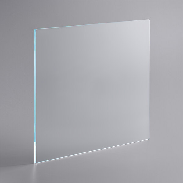 A clear square glass panel.