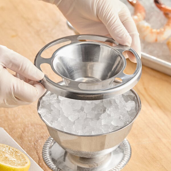 Vollrath 46709 Seafood Supreme Stainless Steel Slotted Ring and Cup